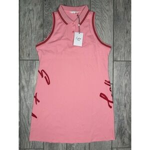 Eastside Golf Dress Pique Polo Size L Details Sleeveless Dianthis Pink Logo NWT‎
